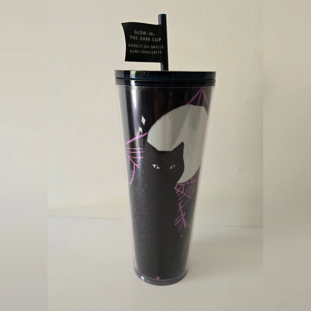Starbucks Halloween Black Cat Glow-in-the-Dark Tumbler 24oz – NWT
